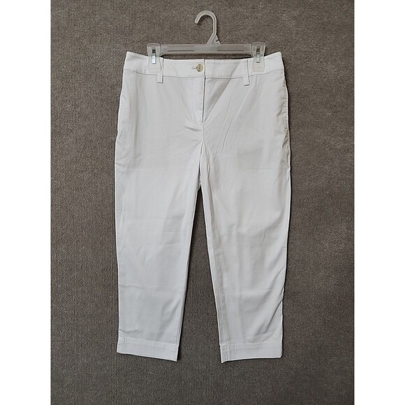 Talbots Pants - Talbots Perfect Crop Pants Womens 6 Petite White Slim Leg Stretch NEW